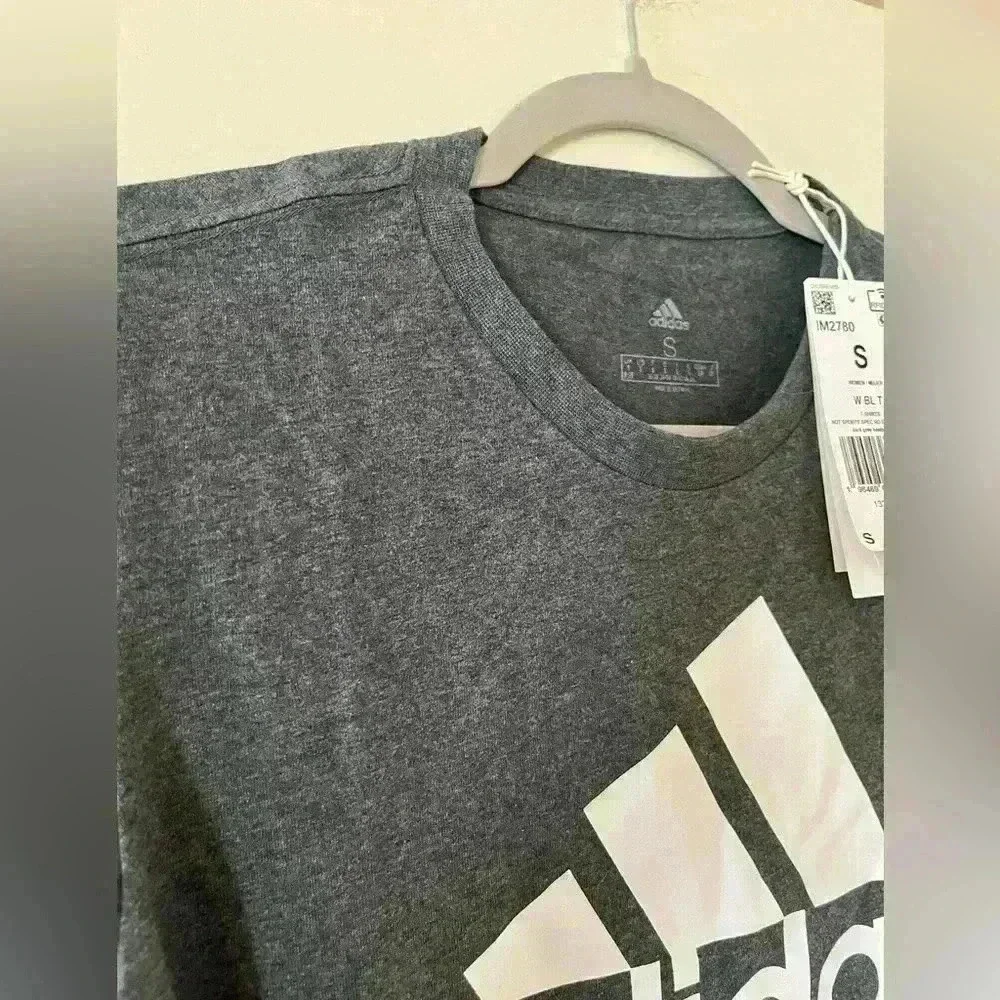NWT Adidas Gray T-shirt with Logo Men’s Size S - Picture 4 of 6